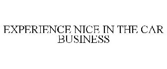 EXPERIENCE NICE IN THE CAR BUSINESS
