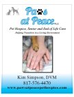 PAWS AT PEACE PET HOSPICE SENIOR,AND TOTAL END OF LIFE CARE