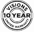 VISIONS 10 YEAR LIMITED WARRANTY