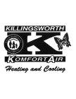 K KILLINGSWORTH KOMFORT AIR HEATING AND COOLING ENVIRONMENTAL SECURITY