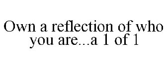 OWN A REFLECTION OF WHO YOU ARE...A 1 OF 1