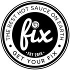 THE BEST HOT SAUCE ON EARTH FIX · EST 2014 · · GET YOUR FIX ·