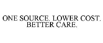 ONE SOURCE. LOWER COST. BETTER CARE.