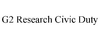G2 RESEARCH CIVIC DUTY