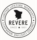 REVERE SINCE 1801 · LIMITED LIFETIME WARRANTY ·