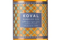 KOVAL BARRELED GIN DISTILLED FROM ORGANIC GRAINS HANDMADE IN CHICAGO 47% ALC. BY VOL. 750ML