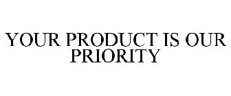 YOUR PRODUCT IS OUR PRIORITY