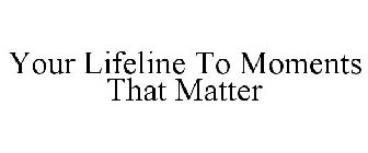 YOUR LIFELINE TO MOMENTS THAT MATTER