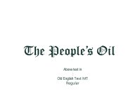 THE PEOPLE'S OIL