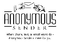 ANONYMOUS SENDER - WHEN PHONE, TEXT, OR EMAIL WON'T DO - ANONYMOUS SENDER IS THERE FOR YOU!