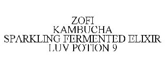 ZOFI KOMBUCHA SPARKLING FERMENTED ELIXIR LUV POTION 9