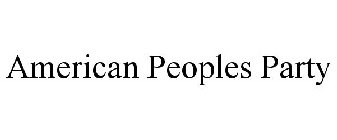 AMERICAN PEOPLES PARTY