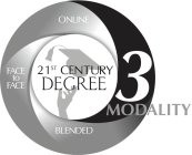 ONLINE FACE TO FACE BLENDED 3 MODALITY 21ST CENTURY DEGREE