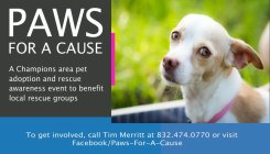 PAWS FOR A CAUSE. A PET ADOPTION AND RESCUE AWARENESS EVENT.