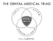 THE DENTAL MEDICAL TRIAD DENTAL MEDICAL TOTAL HEALTH TREATMENT OF DISEASE ADDRESS THE WHOLE ISSUE.