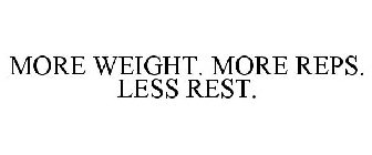 MORE WEIGHT. MORE REPS. LESS REST.