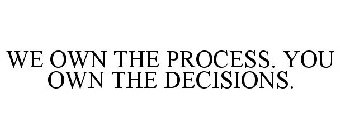 WE OWN THE PROCESS. YOU OWN THE DECISIONS.