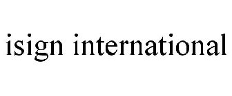 ISIGN INTERNATIONAL