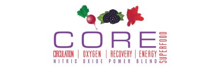 CORE CIRCULATION | OXYGEN | RECOVERY | ENERGY NITRIC OXIDE POWER BLEND SUPERFOOD