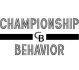 CHAMPIONSHIP  CB BEHAVIOR