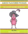 AMOS FLAVORED PICKLES YOU CAN HAVE YOUR DRINK AND EAT IT TOO MRS. PINKY THE ORIGINAL PINK PICKLE