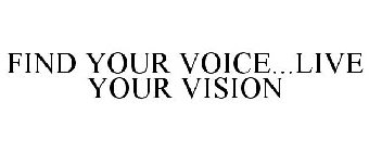 FIND YOUR VOICE...LIVE YOUR VISION