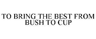 TO BRING THE BEST FROM BUSH TO CUP