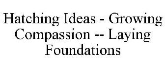 HATCHING IDEAS - GROWING COMPASSION -- LAYING FOUNDATIONS
