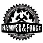 HAMMER & FORGE BREWING CO., HAND CRAFTED IN BOONES MILL, VA