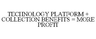 TECHNOLOGY PLATFORM + COLLECTION BENEFITS = MORE PROFIT