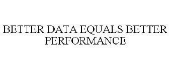 BETTER DATA EQUALS BETTER PERFORMANCE
