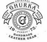 ORIGINAL THE GHURKA BAG FINEST HANDMADELEATHER GEAR G 1975 REGISTERED TRADEMARK