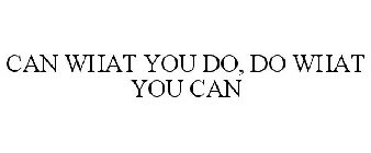 CAN WHAT YOU DO DO WHAT YOU CAN