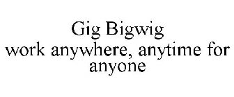 GIG BIGWIG WORK ANYWHERE, ANYTIME FOR ANYONE