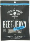 THE BEST KEPT SECRET IN JERKY UNTIL NOW NO PRESERVATIVES ADDED NO MSG COUNTRY ARCHER EST 1977 JERKY CO PRIVATE RESERVE BEEF JERKY PEPPERED MADE IN U.S.A. NET WT. 1.5 OZ (44G) EXCEPT FOR THAT WHICH NAT
