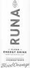 RUNA CLEAN ENERGY DRINK FROM THE GUAYUSA LEAF UNSWEETENED BLOOD ORANGE