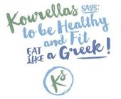 KOURELLAS SAYS: TO BE HEALTHY AND FIT EAT LIKE A GREEK! KST LIKE A GREEK! KS