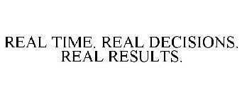 REAL TIME. REAL DECISIONS. REAL RESULTS.