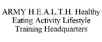 ARMY H.E.A.L.T.H. HEALTHY EATING ACTIVITY LIFESTYLE TRAINING HEADQUARTERS