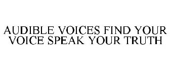 AUDIBLE VOICES FIND YOUR VOICE SPEAK YOUR TRUTH