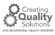 CREATING QUALITY SOLUTIONS UHS BEHAVIORAL HEALTH DIVISION