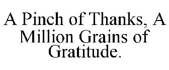 A PINCH OF THANKS, A MILLION GRAINS OF GRATITUDE.