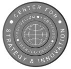 CENTER FOR STRATEGY & INNOVATION FORTITUDO TRANSFORMATIO PROPOSITUM