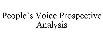 PEOPLE'S VOICE PROSPECTIVE ANALYSIS
