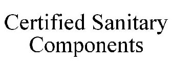 CERTIFIED SANITARY COMPONENTS
