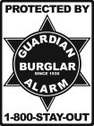 PROTECTED BY GUARDIAN BURGLAR ALARM SINCE 1930 1-800-STAY OUT