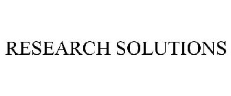 RESEARCH SOLUTIONS