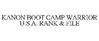 KANON BOOT CAMP WARRIOR U.S.A. RANK & FILE