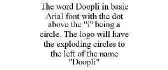 THE WORD DOOPLI IN BASIC ARIAL FONT WITH THE DOT ABOVE THE 