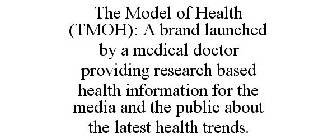 THE MODEL OF HEALTH (TMOH): A BRAND LAUNCHED BY A MEDICAL DOCTOR PROVIDING RESEARCH BASED HEALTH INFORMATION FOR THE MEDIA AND THE PUBLIC ABOUT THE LATEST HEALTH TRENDS.